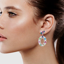 Load image into Gallery viewer, BRILLIANT MULTI COLOR DANGLING EARRING 2&#39; INCH (#201)