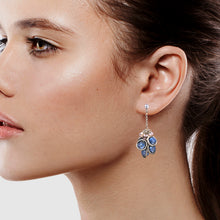 Load image into Gallery viewer, BLUE DROPS CLUSTER DANGLING EARRINGS 2&#39; INCH (#203)