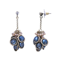 Load image into Gallery viewer, BLUE DROPS CLUSTER DANGLING EARRINGS 2&#39; INCH (#203)