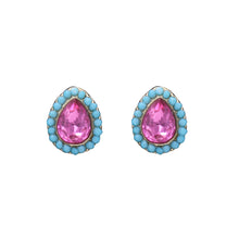 Load image into Gallery viewer, STUD BRILLIANT RED &amp; BLUE STUD EARRINGS (#209)