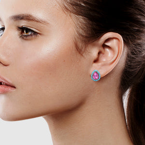 STUD BRILLIANT RED & BLUE STUD EARRINGS (#209)