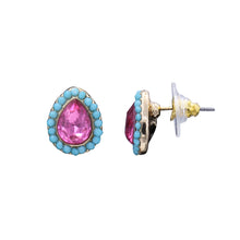 Load image into Gallery viewer, STUD BRILLIANT RED &amp; BLUE STUD EARRINGS (#209)