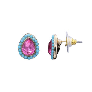 STUD BRILLIANT RED & BLUE STUD EARRINGS (#209)