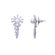 Load image into Gallery viewer, WHITE COLOR AND PEARL EARRINGS 1&#39; INCH   (#215)