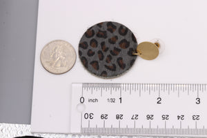 ROUND DANGLING EARRING LEOPARD TEXTURE 2' INCH (220)