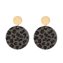 Load image into Gallery viewer, ROUND DANGLING EARRING LEOPARD TEXTURE 2&#39; INCH (220)