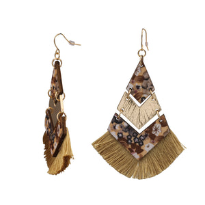 CHANDELIER DANGLING EARRING TEXTURE 3' INCH (221)