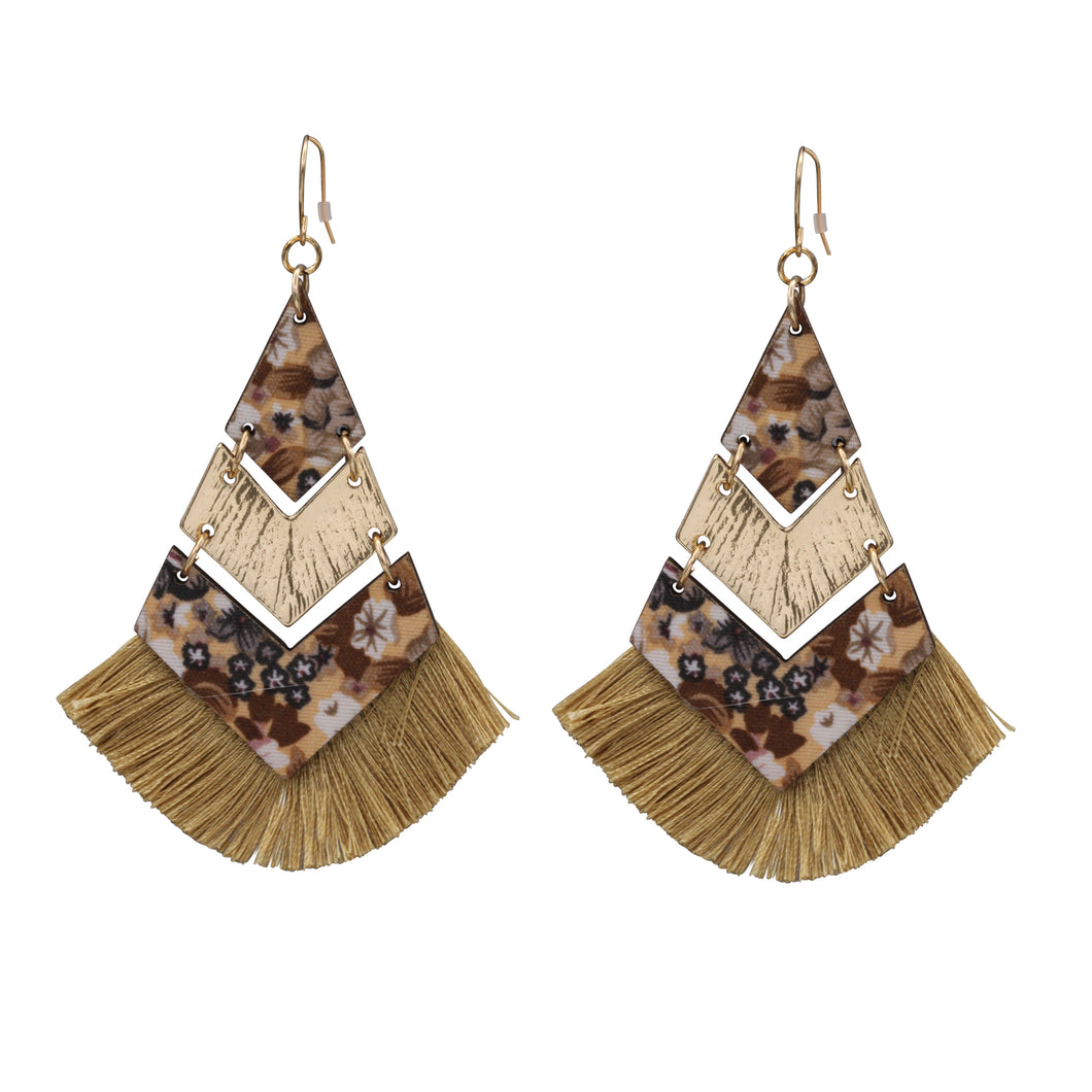 CHANDELIER DANGLING EARRING TEXTURE 3' INCH (221)