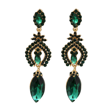 GREEN DANGLING EARRING BRILLIANT GREEN THEME 3' INCH (#225)