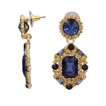 Load image into Gallery viewer, BLUE DANGLING EARRING BRILLIANT ANTIQUE BLUE THEME 1.5&#39; INCH (#226)