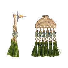 Load image into Gallery viewer, CHNADELIER GREEN DANGLING EARRING 1.5&#39; INCH (#227)