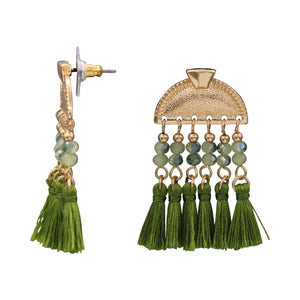 CHNADELIER GREEN DANGLING EARRING 1.5' INCH (#227)