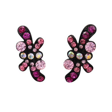 PINK BRILLIANT RHINESTONES EARRING 1.5' INCH (#228)