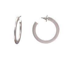 Load image into Gallery viewer, HOOP SILVER TONE COLOR EARRINGS ALLOY METAL 1.5&#39; INCH  (#229)