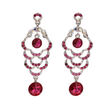 Load image into Gallery viewer, RED DANGLING EARRING BRILLIANT RED THEME 3&#39; INCH (#230)