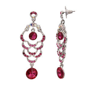 RED DANGLING EARRING BRILLIANT RED THEME 3' INCH (#230)