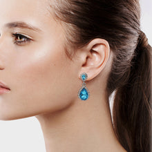 Load image into Gallery viewer, BLUE DANGLING EARRING BRILLIANT COLOR 1&#39; INCH (#232)