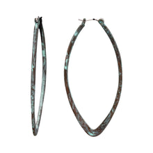 Load image into Gallery viewer, ANTIQUE METAL OVAL HOOP EARRING 2.5&#39; INCH (233)