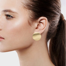 Load image into Gallery viewer, ROUND CRICLE GOLD TONE EARRINGS ALLOY METAL 1.5&#39; INCH  (#234)