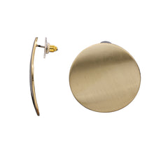 Load image into Gallery viewer, ROUND CRICLE GOLD TONE EARRINGS ALLOY METAL 1.5&#39; INCH  (#234)