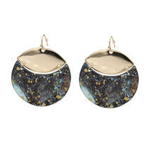 Load image into Gallery viewer, ROUND GALAXY CRICLE GOLD TONE EARRINGS ALLOY METAL 1.5&#39; INCH  (#235)