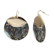 Load image into Gallery viewer, ROUND GALAXY CRICLE GOLD TONE EARRINGS ALLOY METAL 1.5&#39; INCH  (#235)