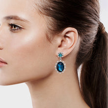 Load image into Gallery viewer, BLUE DANGLING EARRING BRILLIANT COLOR 1.5&#39; INCH (#238)