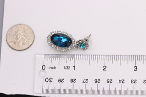 BLUE DANGLING EARRING BRILLIANT COLOR 1.5' INCH (#238)