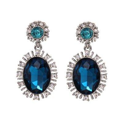 BLUE DANGLING EARRING BRILLIANT COLOR 1.5' INCH (#238)