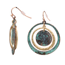 Load image into Gallery viewer, ANTIQUE STYLE CIRCLE EARRINGS ALLOY METAL 1.5&#39; INCH  (#240)