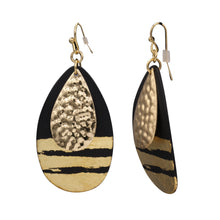 Load image into Gallery viewer, UNIQUE DANGLING METALS TWO TONE EARRING 2&#39; INCH (241)