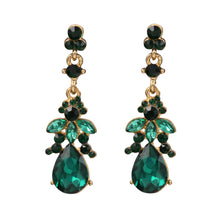 Load image into Gallery viewer, GREEN DANGLING EARRING BRILLIANT GREEN STONES 2&#39; INCH (#242)