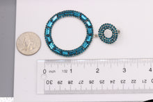 Load image into Gallery viewer, Large Blue Circle Dangling Earrings Bright Blue 2.75&#39; Inch (#243)