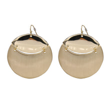 Load image into Gallery viewer, ROUND CRICLE GOLD TONE EARRINGS ALLOY METAL 1.5&#39; INCH  (#246)