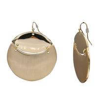 Load image into Gallery viewer, ROUND CRICLE GOLD TONE EARRINGS ALLOY METAL 1.5&#39; INCH  (#246)