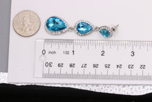 Load image into Gallery viewer, BLUE DANGLING EARRING BRILLIANT COLOR 2.5&#39; INCH (#247)