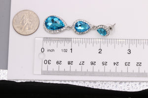 BLUE DANGLING EARRING BRILLIANT COLOR 2.5' INCH (#247)