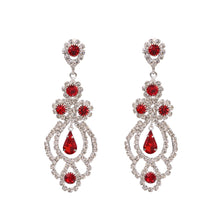 Load image into Gallery viewer, RED DANGLING EARRING BRILLIANT RED THEME 2.50&#39; INCH (#251)