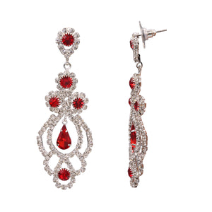 RED DANGLING EARRING BRILLIANT RED THEME 2.50' INCH (#251)