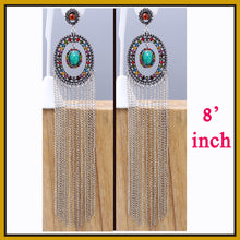 Load image into Gallery viewer, Very Long Earrings Approx 8&#39; Inch long Dangling Fashion Statement (#81)