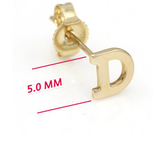 Load image into Gallery viewer, Alphabet cute stud Real 14k Yellow Gold MINI SIZE Letter &quot;D&quot; Earring