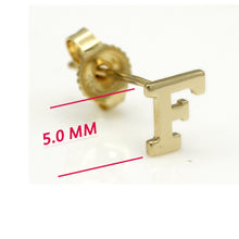 Load image into Gallery viewer, Alphabet cute stud Real 14k Yellow Gold MINI SIZE Letter &quot;F&quot; Earring