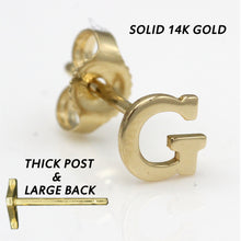 Load image into Gallery viewer, Alphabet cute stud Real 14k Yellow Gold MINI SIZE Letter &quot;G&quot; Earring