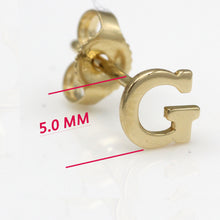 Load image into Gallery viewer, Alphabet cute stud Real 14k Yellow Gold MINI SIZE Letter &quot;G&quot; Earring