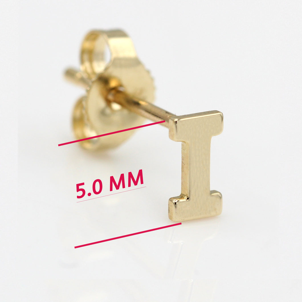 Copy of Alphabet cute stud Real 14k Yellow Gold MINI SIZE Letter 