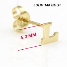 Load image into Gallery viewer, Alphabet cute stud Real 14k Yellow Gold MINI SIZE Letter &quot;L&quot; Earring