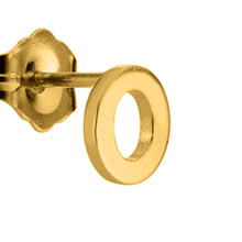 Load image into Gallery viewer, Alphabet cute stud Real 14k Yellow Gold MINI SIZE Letter &quot;O&quot; Earring