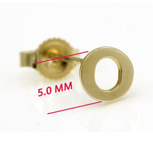 Load image into Gallery viewer, Alphabet cute stud Real 14k Yellow Gold MINI SIZE Letter &quot;O&quot; Earring