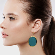 Load image into Gallery viewer, Turquoise Color Candy Style dangling drop glass Earrings (#10)