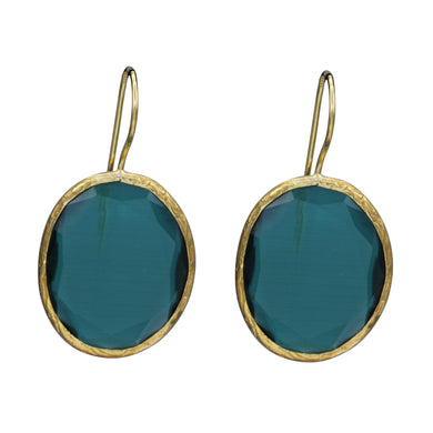 Turquoise Color Candy Style dangling drop glass Earrings (#10)